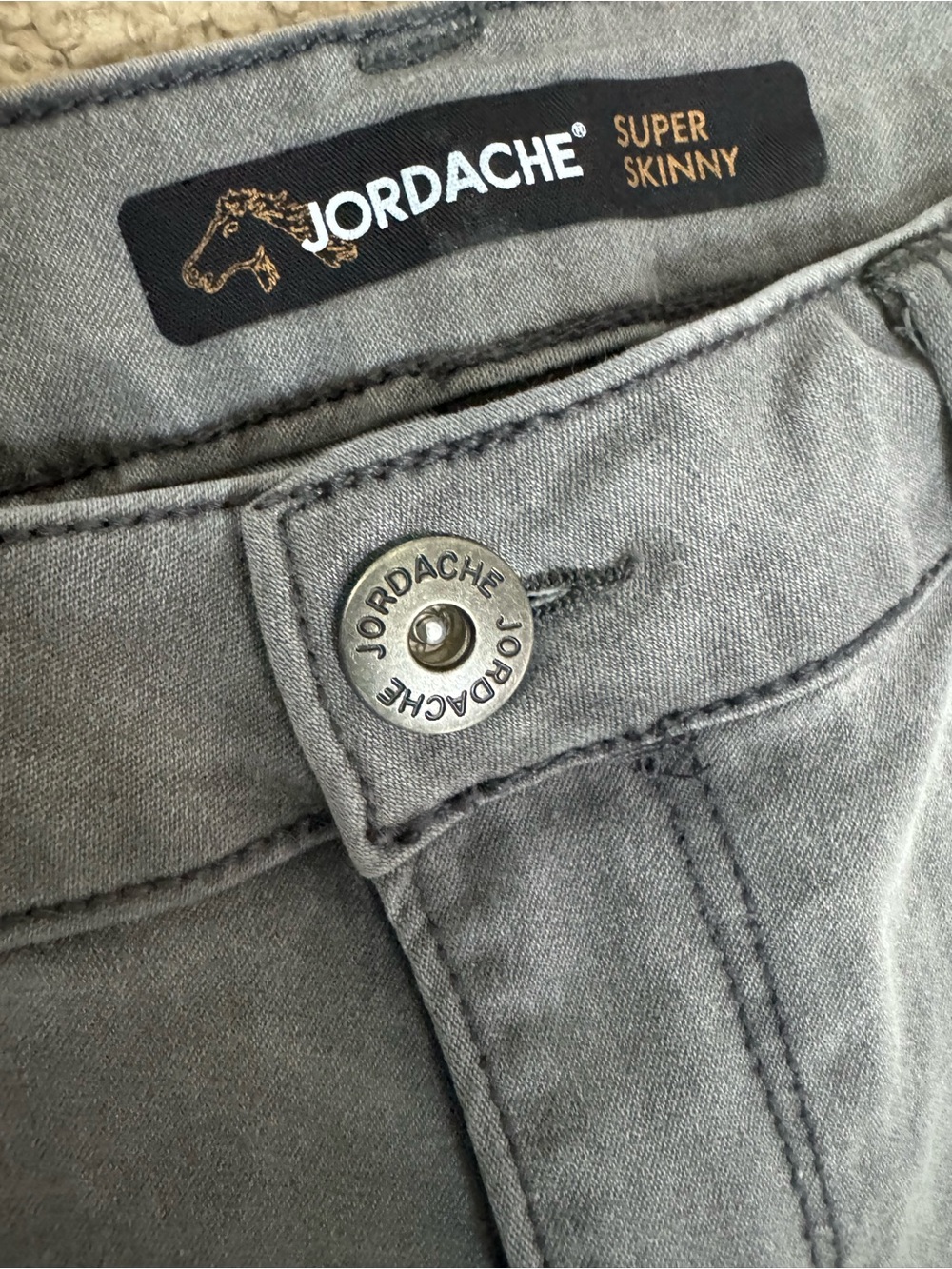Jordache Super Skinny Gray Jeans Women’s Size 10 Stretch Denim - Picture 8 of 9